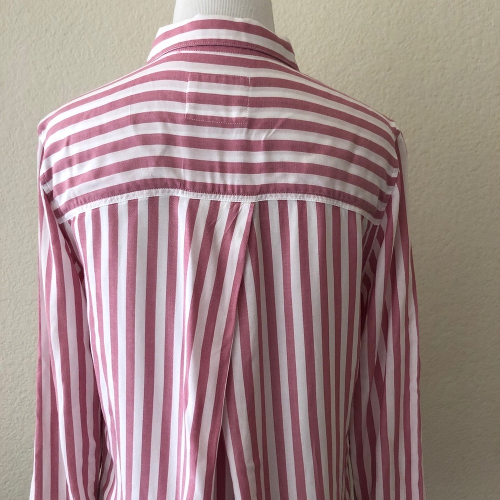 Rails Aly Button Up Top Blouse Striped Garnet Xs - image 5